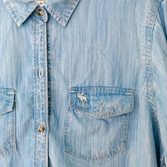 Abercrombie & Fitch Denim Long Sleeve Blouse - Picture 2 of 6